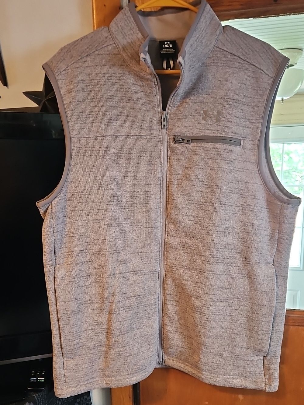 Tan With Gray Zip-Up Under Armour Vest NWT